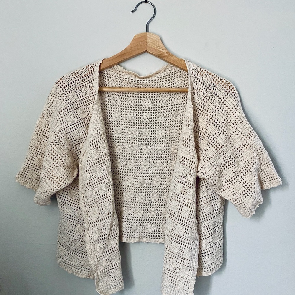 Handmade Crochet Open-Front Sweater